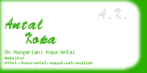 antal kopa business card